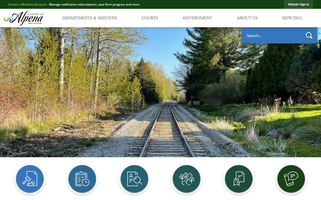 Alpena County government website for police records and FOIA requests