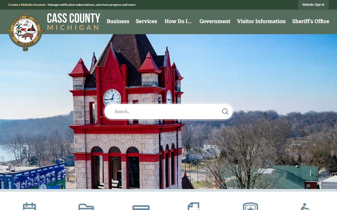 Cass County Michigan government website for police records and public services