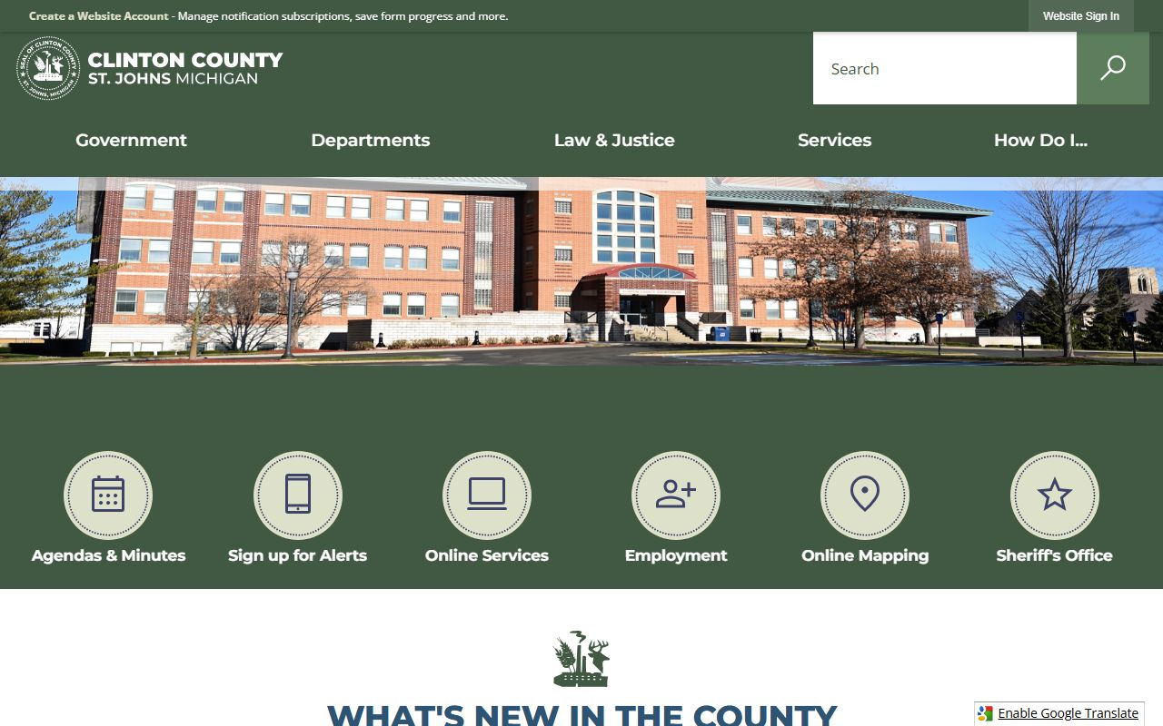 Clinton County website for police records and public record requests