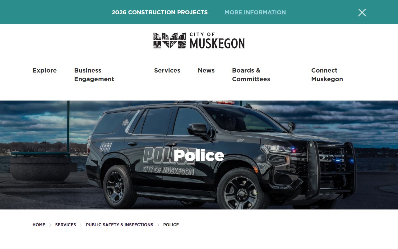 City of Muskegon Police Department website for local police records