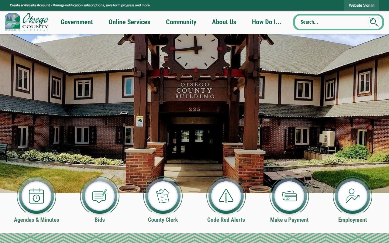 Otsego County official website with sheriff and records information