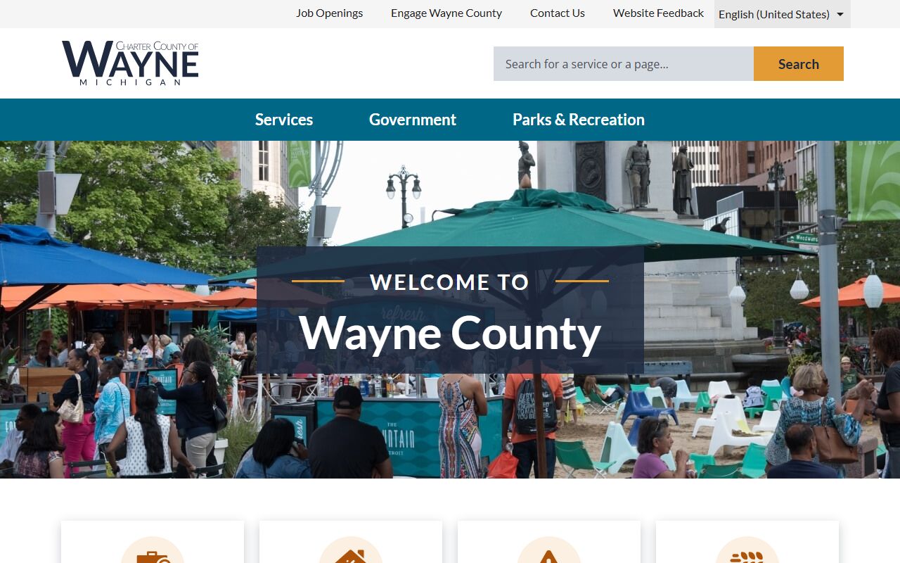 Wayne County government portal for sheriff and police records in Detroit