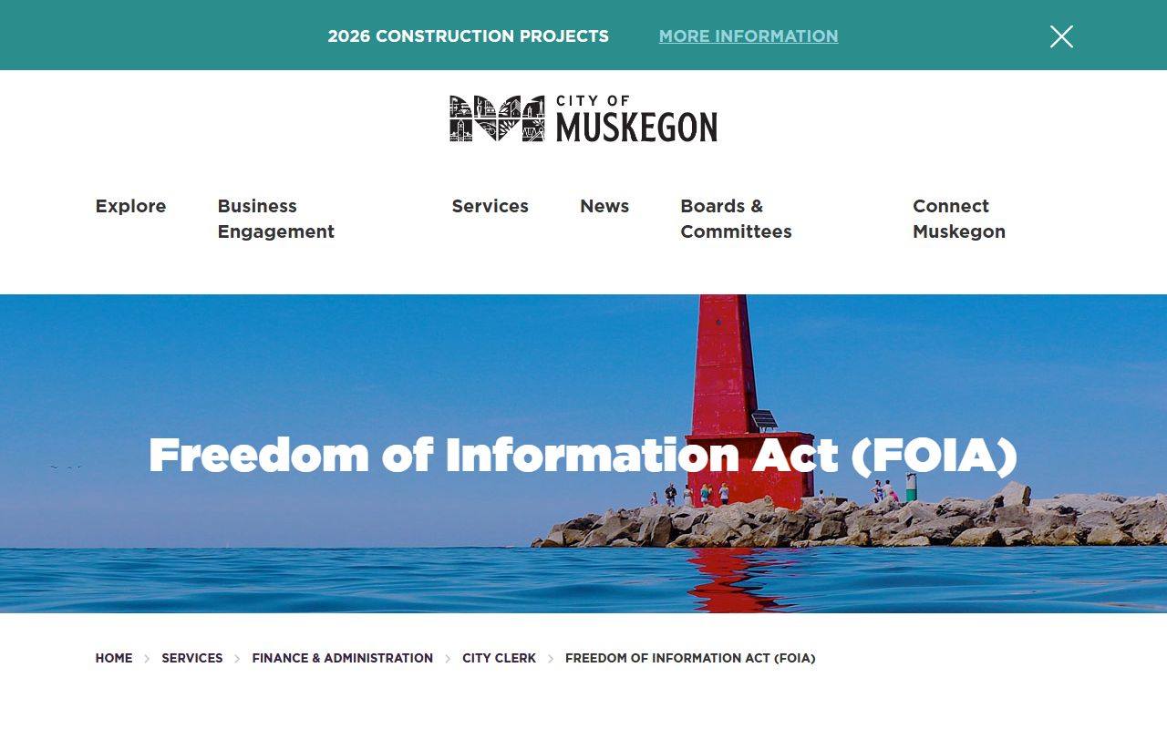 Michigan city FOIA portal for requesting local police records